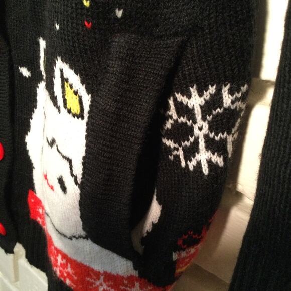 Ugly Christmas Sweater black cardigan juniors medium - Picture 3 of 6
